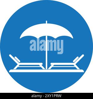 conception de logo d'illustration vectorielle d'icône de chaise de plage Illustration de Vecteur