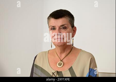Vienne, Autriche. 27 août 2024. Madeleine Petrovic List présente la campagne d'affichage pour les élections du Conseil national de 2024 en Autriche. La photo montre Madeleine Petrovic Banque D'Images