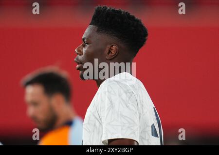 Majorque, Espagne. 20 août 2024. Aurelien Tchouameni du Real Madrid lors du match la Liga EA Sports entre le RCD Mallorca et le Real Madrid a joué au stade son Moix le 18 août 2024 à Majorque, en Espagne. (Photo de Bagu Blanco/PRESSINPHOTO) crédit : AGENCE SPORTIVE PRESSINPHOTO/Alamy Live News Banque D'Images