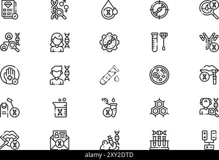 Dnatest Icons collection est une illustration vectorielle avec trait modifiable. Illustration de Vecteur