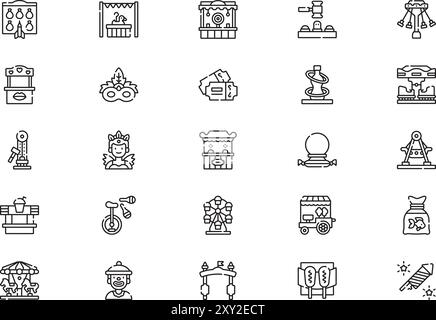 Fair Icons collection est une illustration vectorielle avec un trait modifiable. Illustration de Vecteur