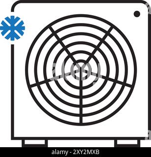 conception de l'élément d'illustration d'icône de climatiseur portable Illustration de Vecteur