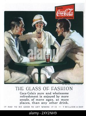 1926 Coca Cola ad - « le verre de la mode » Banque D'Images