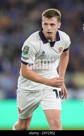 Christopher Merrie de Tranmere Rovers lors du match de deuxième tour de la Coupe Carabao au King Power Stadium de Leicester. Date de la photo : mardi 27 août 2024. Banque D'Images