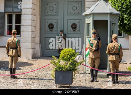 Budapest, Hongrie - 22 mai ,2023 : garde armée du palais sur la colline du château de Buda. Photo de haute qualité Banque D'Images