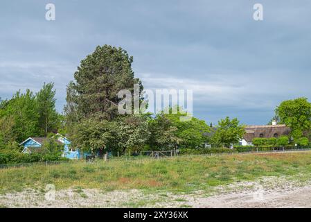 Maisons de vacances à Ulvshale Strand sur l'île de Moen au Danemark Banque D'Images