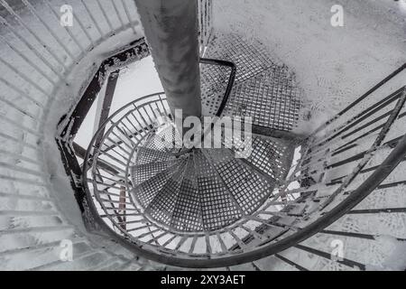 Escalier de la tour de guet Anna dans les montagnes d'Orlicke hory, République tchèque Banque D'Images