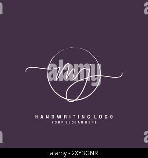 Lettre MJ logo minimal moderne Illustration de Vecteur