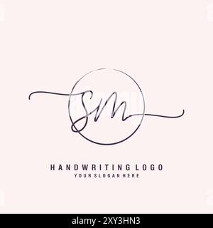 Logo lettre SM minimal Modern Illustration de Vecteur