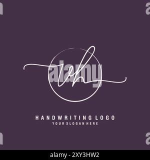 Logo lettre VH minimal moderne Illustration de Vecteur