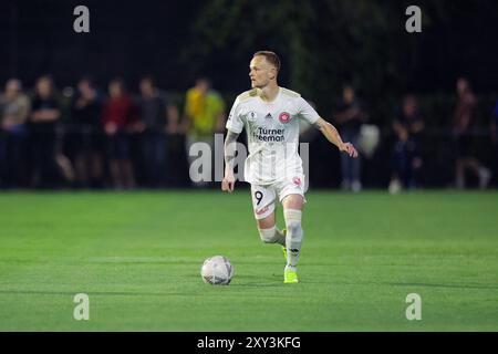 Richlands, Australie. 27 août 2024. Richlands, 27 août 2024 : Jack Clisby (19 Western Sydney Wanderers) en action lors du match entre le Lions FC et les Western Sydney Wanderers lors de la manche de la Coupe d'Australie 16 au Luxury Paints Stadium Matthew Starling (Promediapix/SPP) crédit : SPP Sport Press photo. /Alamy Live News Banque D'Images