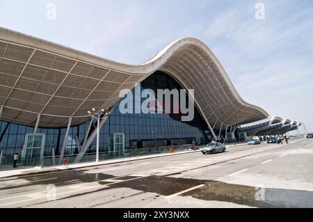 Une vue sur la nouvelle gare de Wuhan. le super trains à grande vitesse à Guangzhou et Beijing partent de cette gare. Banque D'Images