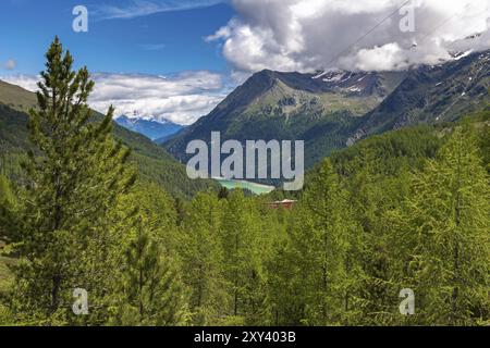 Ruines de l'Hôtel Paradiso à Val Martello, Tyrol du Sud Banque D'Images