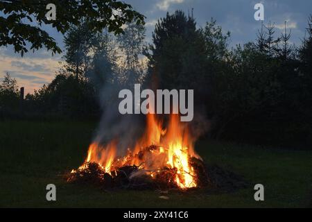 Romance près du feu de camp Banque D'Images