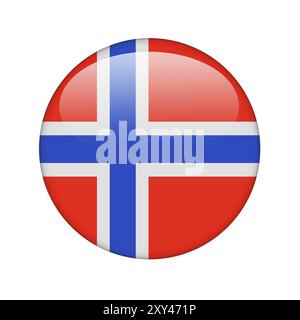 Le drapeau norvégien sous la forme d'une icône brillante Banque D'Images