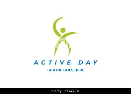 Abstrait humain actif pour Yoga santé Gym Sport logo Design Vector Illustration de Vecteur