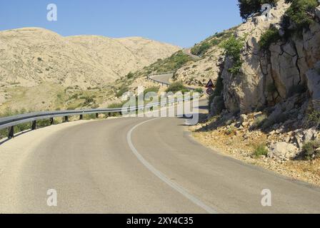 Route côtière de Stara Baska, route côtière de Stara Baska Banque D'Images