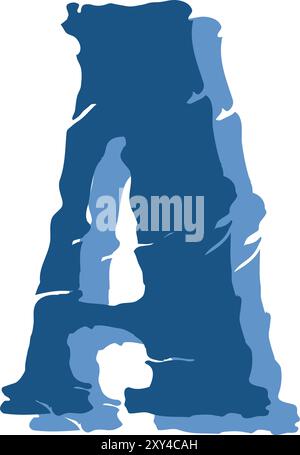 Art Stone initial Caps font lettre majuscule Une illustration de conception vectorielle Illustration de Vecteur