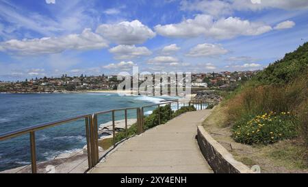 Scène côtière à Sydney. Chemin menant de Bondi Beach à Tamarama Beach Banque D'Images