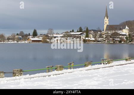 Lac Schliersee en hiver, Bavière Banque D'Images