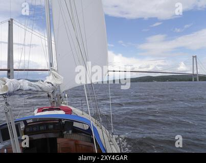 Marins devant le Hoega Kusten Bron Banque D'Images