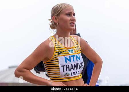 Hilke THAMKE (SC Neubrandenburg), ALLEMAGNE, Heptathlon PER, Leichtathletik, Athlétisme, championnats du monde d'athlétisme U20 Lima 24, U20 Leichtathletik Weltmeisterschaften, 27.08.2024, Foto : Eibner-Pressefoto/Jan Papenfuss Banque D'Images