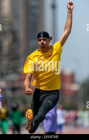 Simon PLITZKO (TSG Bergedorf) , ALLEMAGNE, saut en longueur hommes PER, Leichtathletik, Athlétisme, Championnats du monde d'athlétisme U20 Lima 24, Leichtathletik Weltmeisterschaften, 26.08.2024, Foto : Eibner-Pressefoto/Jan Papenfuss Banque D'Images