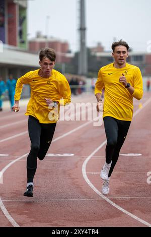 Tom STOEBER (TV Wetzlar) , ALLEMAGNE, 800 mètres hommes, Louis BUSCHBECK (Königsteiner LV) , ALLEMAGNE, 800 mètres hommes PER, Leichtathletik, Athlétisme, Championnats du monde d'athlétisme U20 Lima 24, Leichtathletik Weltmeisterschaften, 26.08.2024, Foto : Eibner-Pressefoto/Jan Papenfuss Banque D'Images