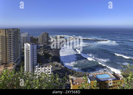 Playa Martianez à Puerto de la Cruz, vue du Mirador de la Paz, Tenerife, Îles Canaries, Espagne, Europe Banque D'Images