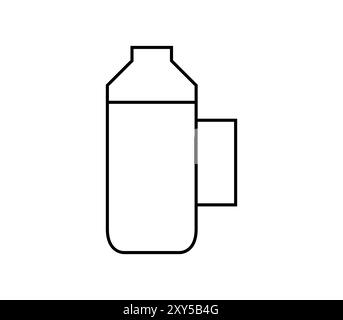 Icône thermos illustrée dans le vecteur sur fond blanc Banque D'Images