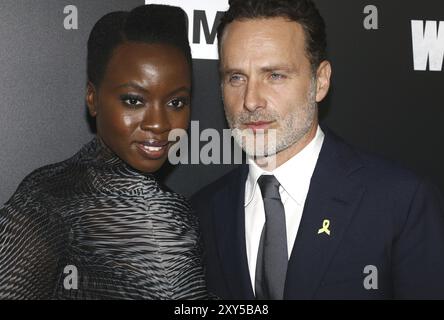 Danai Gurira Andrew Lincoln et à la première de "d'AMC, The Walking Dead' Saison 9 tenue à la DGA Theatre de Los Angeles, USA le 27 septembre, 2018 Banque D'Images