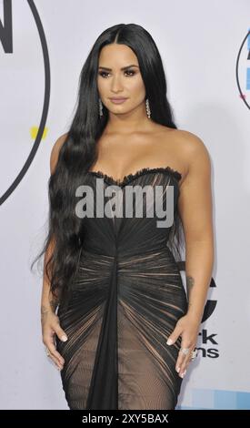 Demi Lovato aux American Music Awards 2017 qui se sont tenus au Microsoft Theater de Los Angeles, États-Unis, le 19 novembre 2017 Banque D'Images