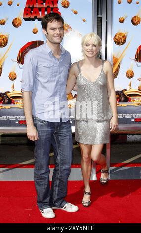 Bill Hader et Anna Faris lors de la première à Los Angeles de « Cloudy with A chance of Meatballs », qui s'est tenue au Mann Village Theatre jn Westwood, USA, le sept Banque D'Images