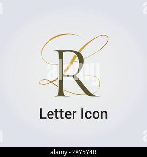 Lettre R et l icônes, initiales, monogramme, logo pour les couleurs d'entreprise Illustration de Vecteur