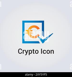 Icône crypto coin, logo pour entreprise, logo Blockchain Illustration de Vecteur