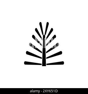 Plante tropicale, Fern Leaf, Branch Solid Flat Vector icône isolé sur fond blanc. Illustration de Vecteur
