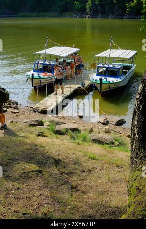 Leśnia lac près de château Czocha, Basse-silésie, Pologne Banque D'Images