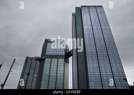 GOTHENBURG, SUÈDE - 27 AOÛT 2018 : Gothia Towers à Gothenburg, Suède. Les gratte-ciel font partie du centre suédois des expositions et des congrès. Banque D'Images