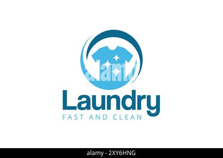 Modèle de conception de logo de blanchisserie. Logo créatif pour le logo d'entreprise de service de blanchisserie rapide et propre Illustration de Vecteur