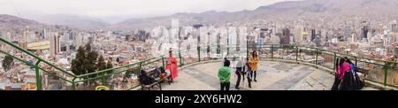 La Paz, Bolivie, 3 octobre 2015 : vue panoramique de la ville de la Paz, siège du gouvernement bolivien, Amérique du Sud Banque D'Images