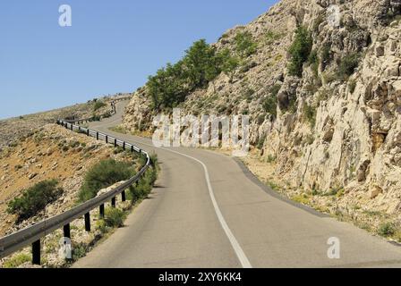 Route côtière de Stara Baska, route côtière de Stara Baska Banque D'Images