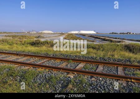 Camargue Saline, Saline en Camargue, sud de la France Banque D'Images