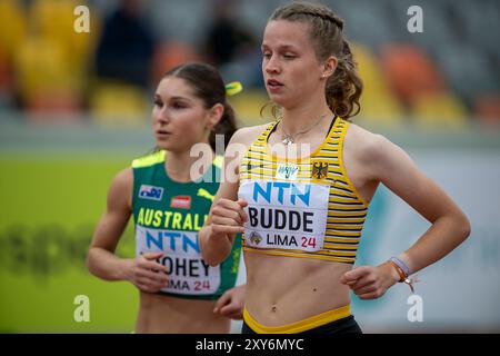 ADIA BUDDE (TSV Altenholz), ALLEMAGNE, 3000m Steeple Chase Women PER, Leichtathletik, Athlétisme, Championnats du monde U20 Lima 24, U20 Leichtathletik Weltmeisterschaften, 27.08.2024, Foto : Eibner-Pressefoto/Jan Papenfuss Banque D'Images