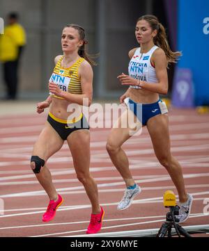 Jule LINDNER (LG Bamberg), ALLEMAGNE, 3000m Steeple Chase femmes PER, Leichtathletik, Athlétisme, Championnats du monde d'athlétisme U20 Lima 24, Leichtathletik Weltmeisterschaften, 27.08.2024, Foto : Eibner-Pressefoto/Jan Papenfuss Banque D'Images