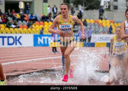 Jule LINDNER (LG Bamberg), ALLEMAGNE, 3000m Steeple Chase femmes PER, Leichtathletik, Athlétisme, Championnats du monde d'athlétisme U20 Lima 24, Leichtathletik Weltmeisterschaften, 27.08.2024, Foto : Eibner-Pressefoto/Jan Papenfuss Banque D'Images