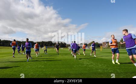 Oriam Sports Centre Edinburgh.Scotland.UK.28th Aug 24 session d'entraînement des cœurs pour Europa League play-off match avec Viktoria Plzen crédit : eric mccowat/Alamy Live News Banque D'Images