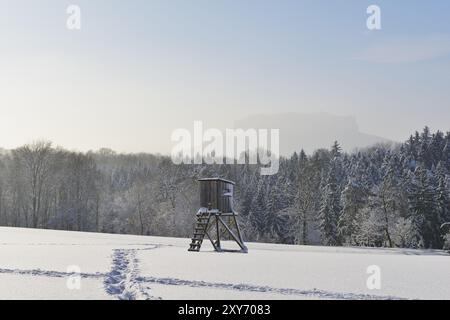 Vue sur Lilienstein en Suisse saxonne, vue sur Lilienstein en Suisse saxonne Banque D'Images