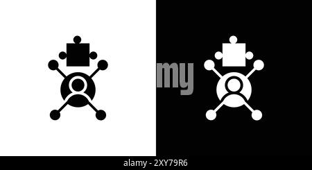 Icône de complexité définie en noir et blanc. vecteur plat simple Illustration de Vecteur