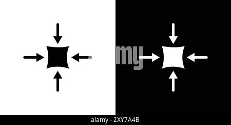 Icône de taille compacte définie en noir et blanc. vecteur plat simple Illustration de Vecteur