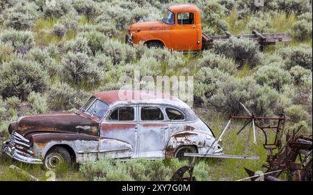 Vintage car près de Kamloops en Colombie-Britannique, Canada Banque D'Images